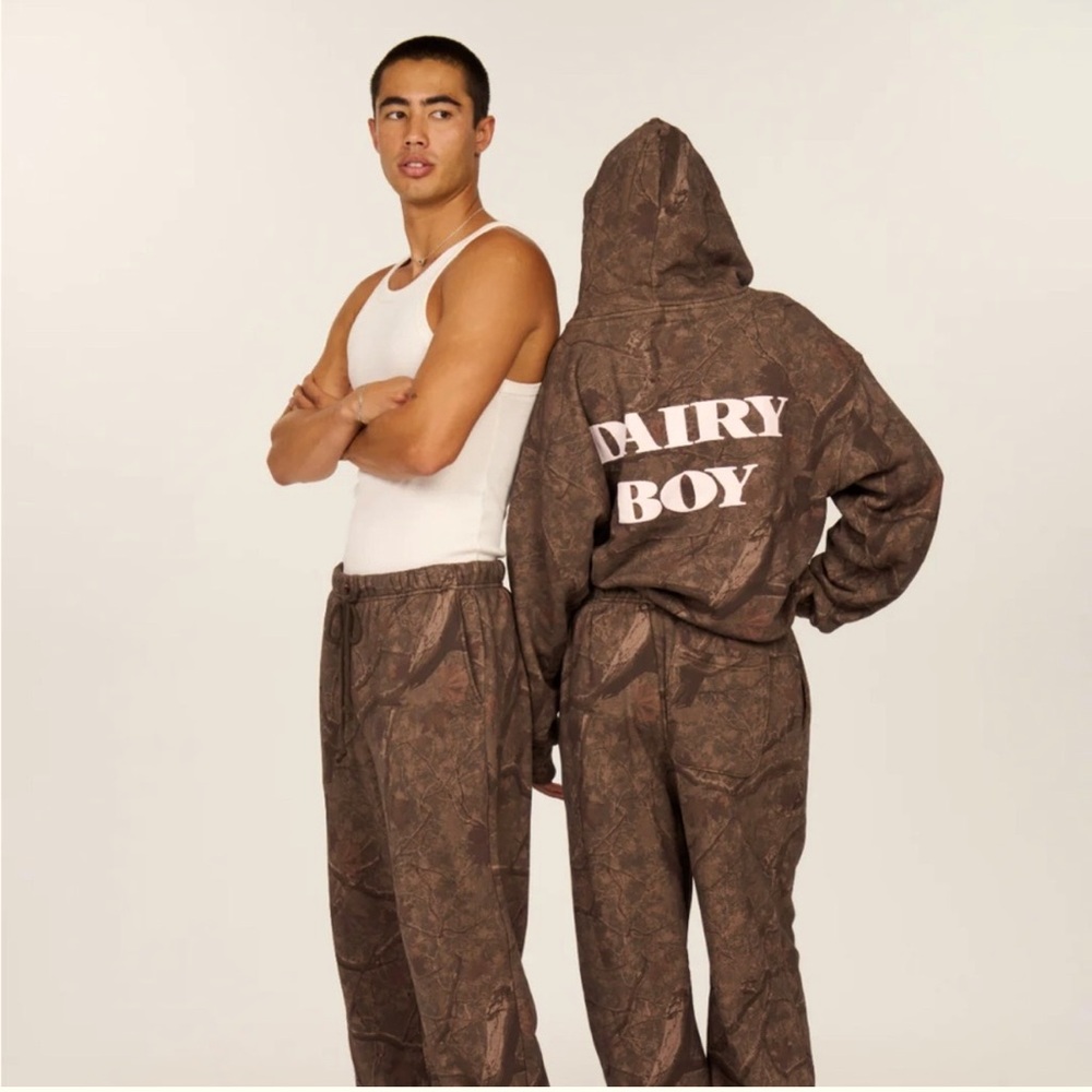 Dairy Boy River Camo Hoodie Pink